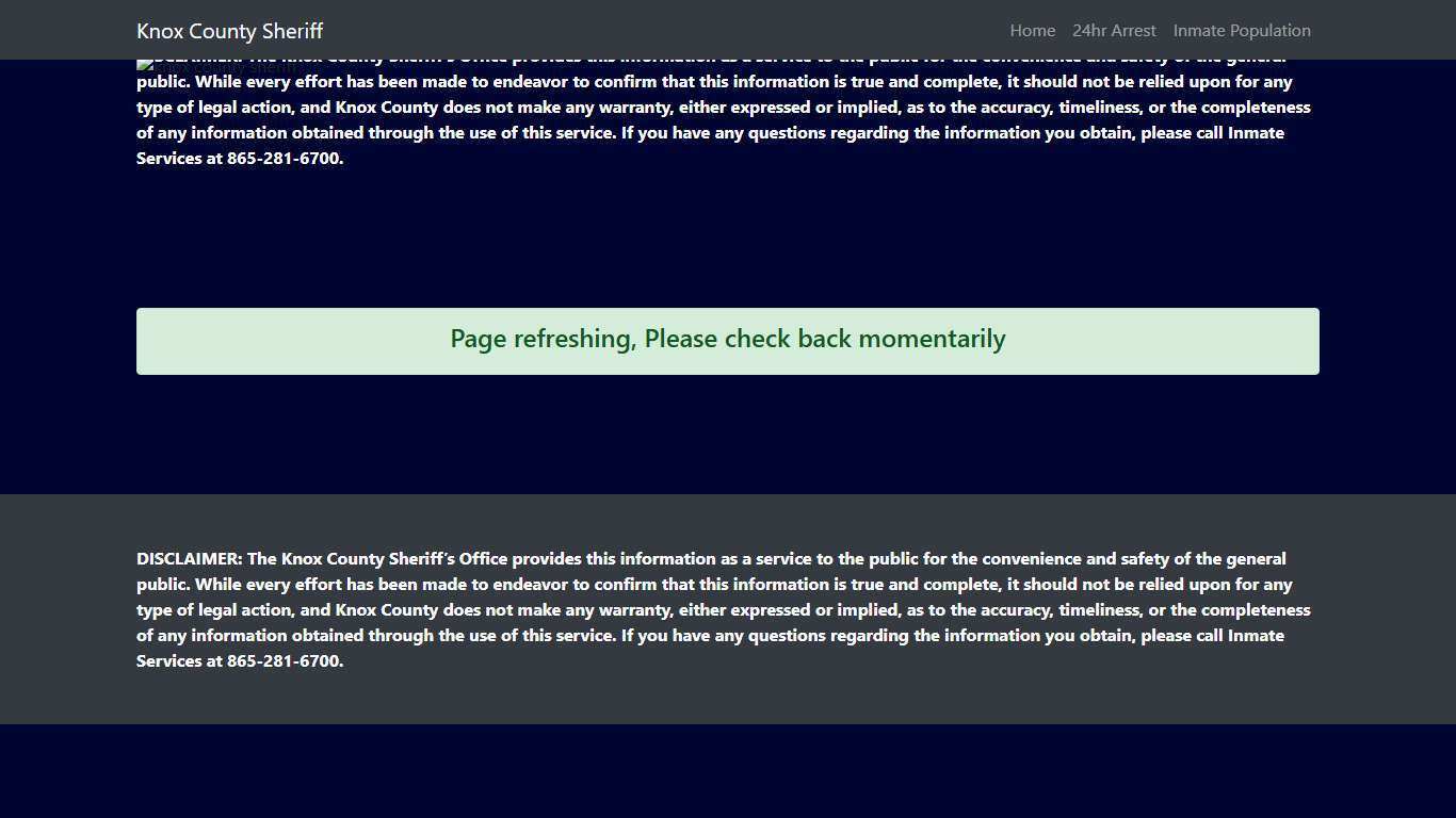 Knox County Tennessee - Sheriff - Inmate Population